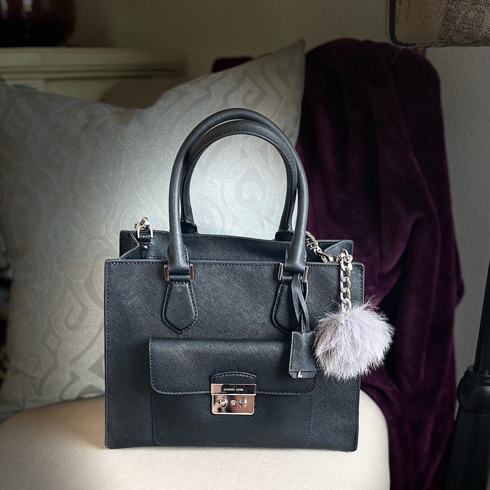 Michael Kors Medium Bridgette Black and SILVER